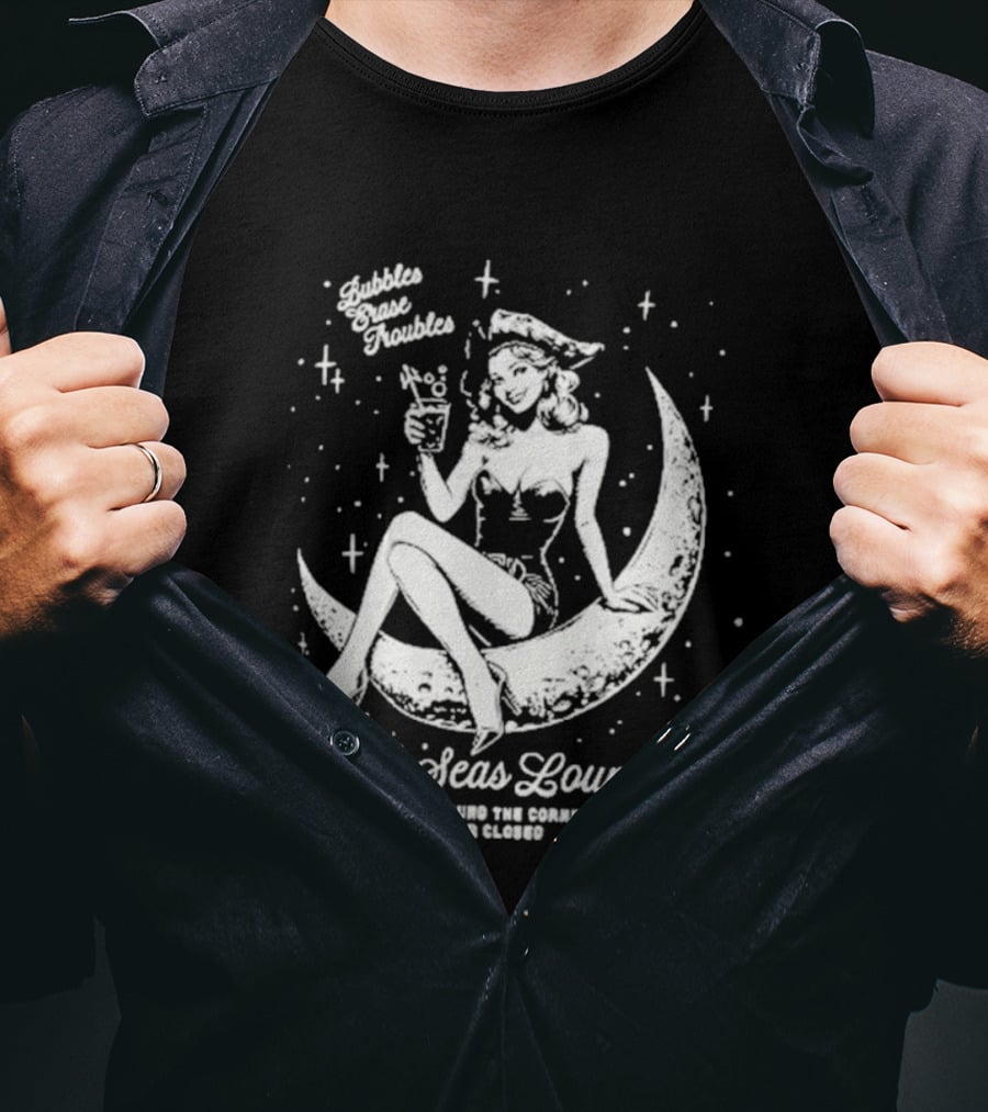 Dark Seas Lounge Hot Since The Summer Moon Maiden Cosmic Cocktails T-Shirt