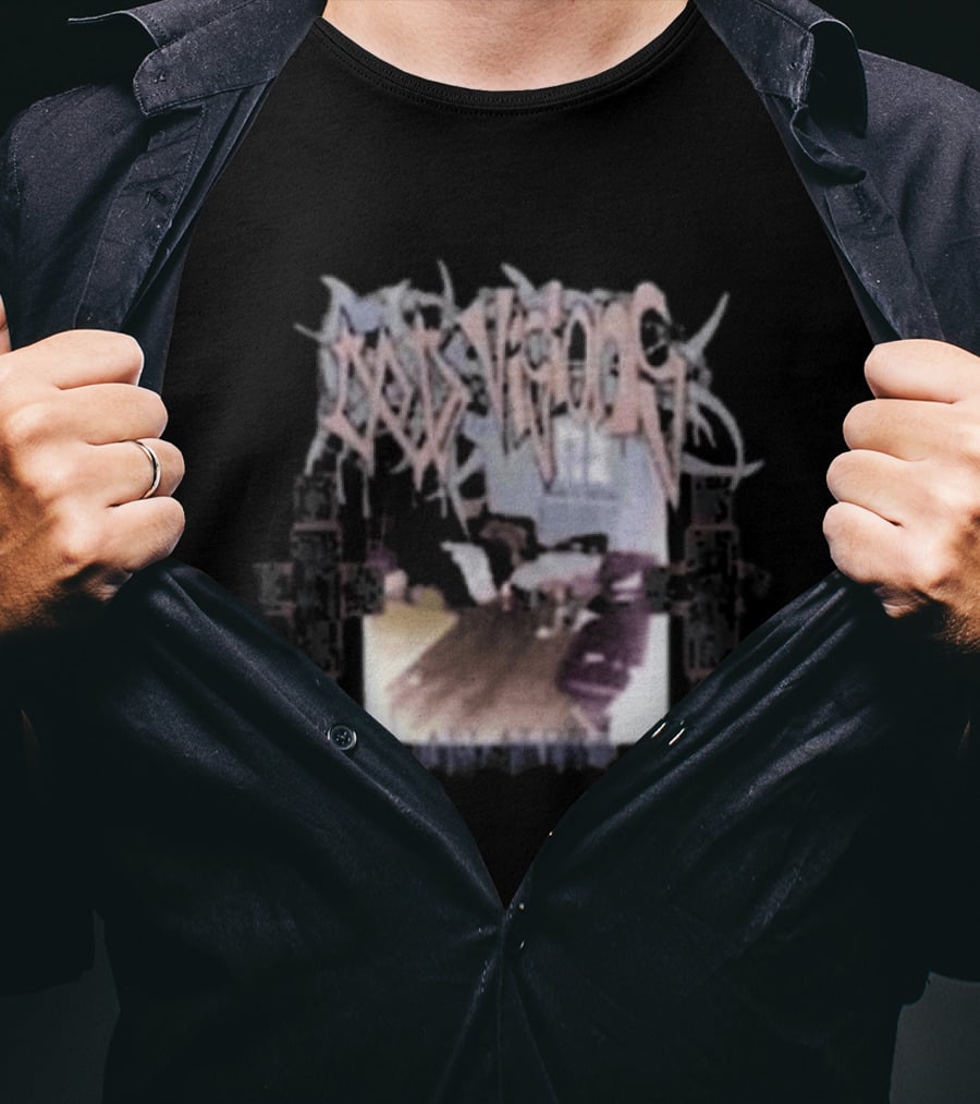 Eucoldvisions Cold Visions 32 Distorted Text With Guns And Room Scene T-Shirt