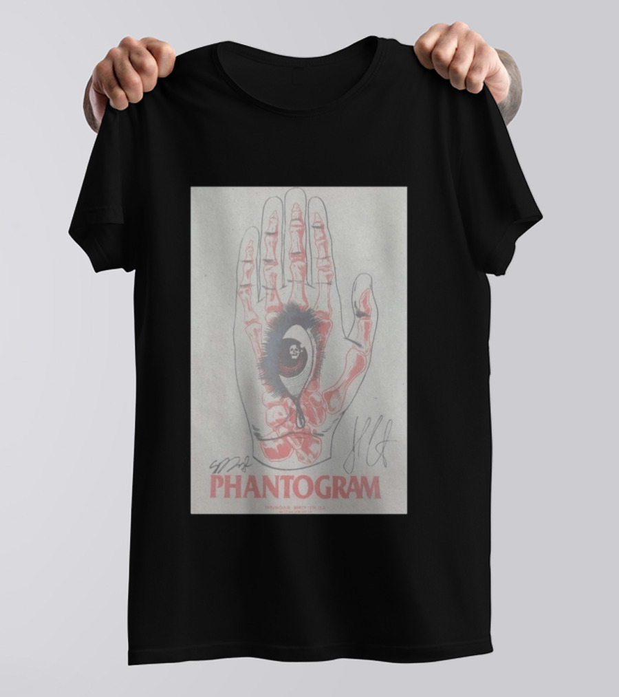 Phantogram Signed Hand And Eye Art Troubadour March 13 2026 West Hollywood CA T-Shirt
