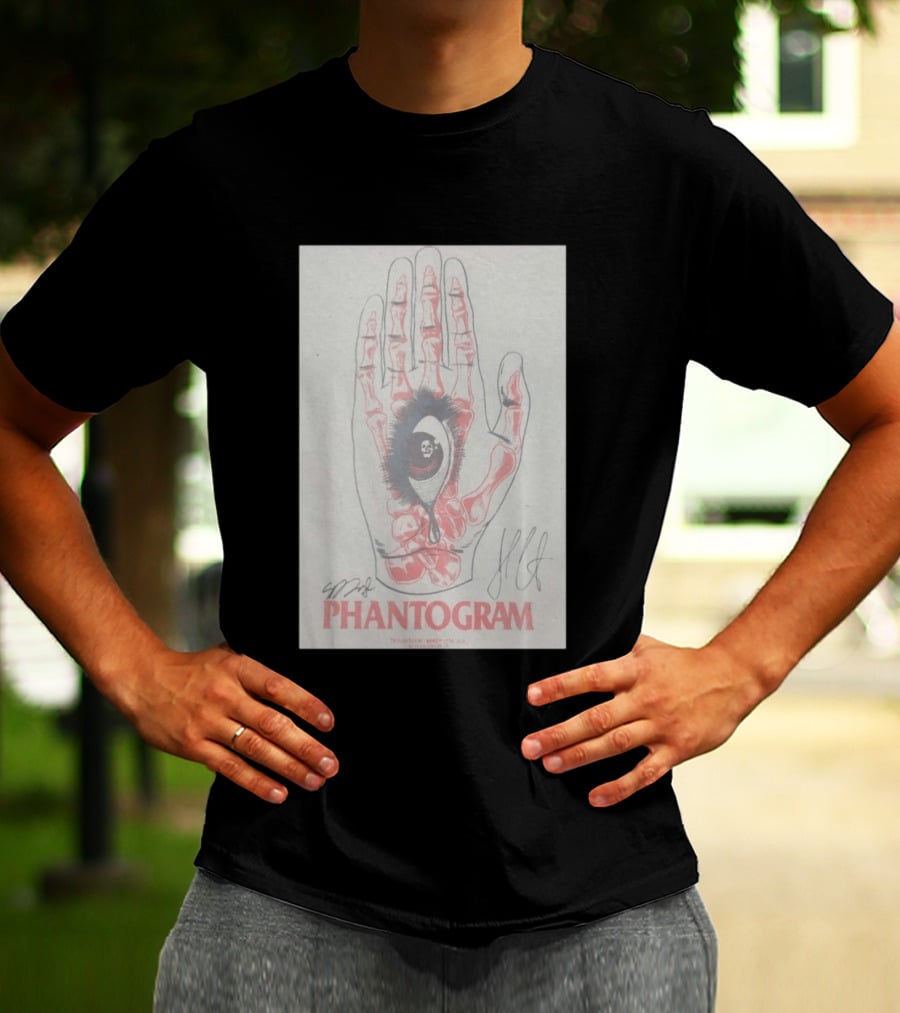Phantogram Signed Hand And Eye Art Troubadour March 13 2026 West Hollywood CA T-Shirt