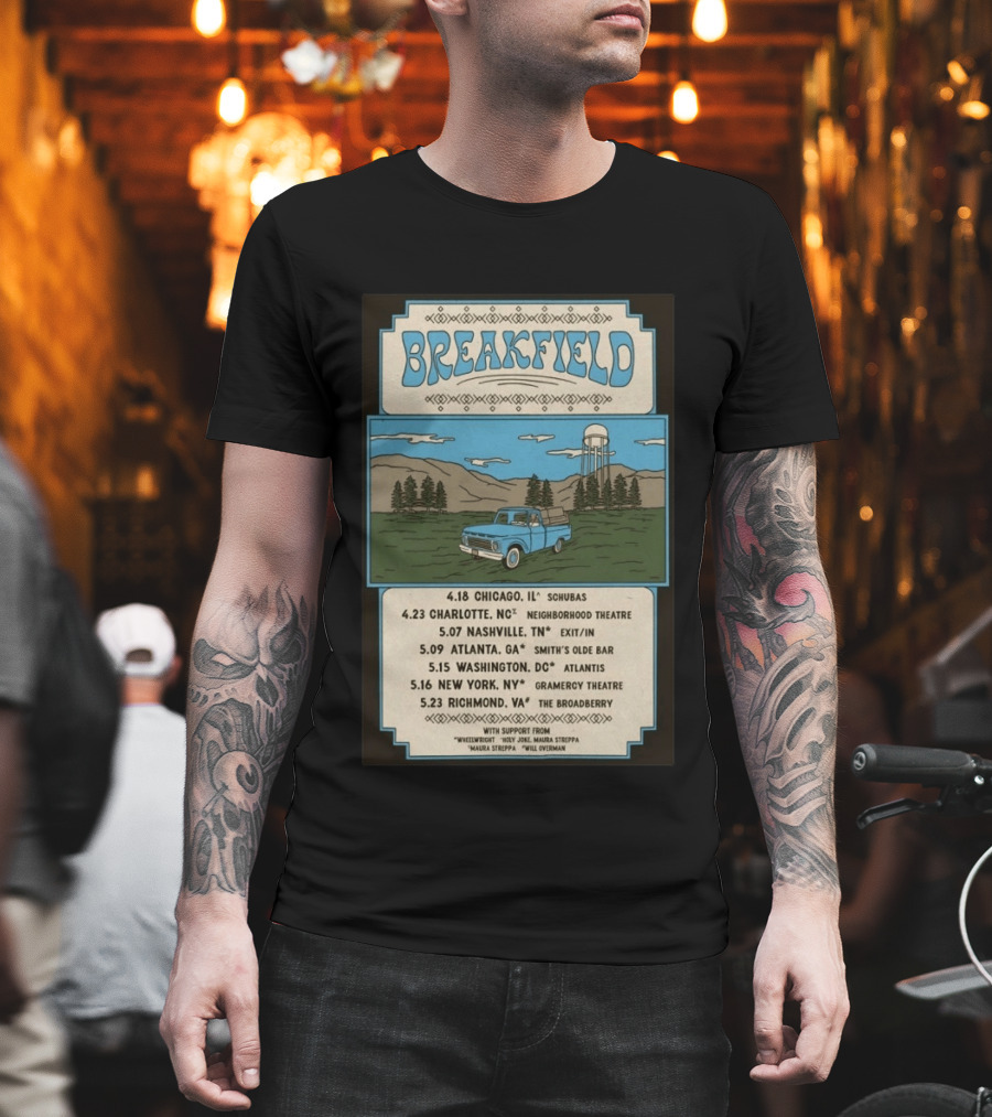 Breakfield 2026 Spring Tour Dates With Classic Truck And Scenic Landscape T-Shirt