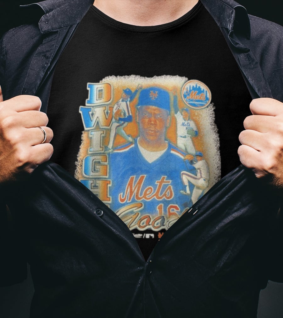 Dwight Gooden Mets 16 MLB Legendary Player Collage T-Shirt