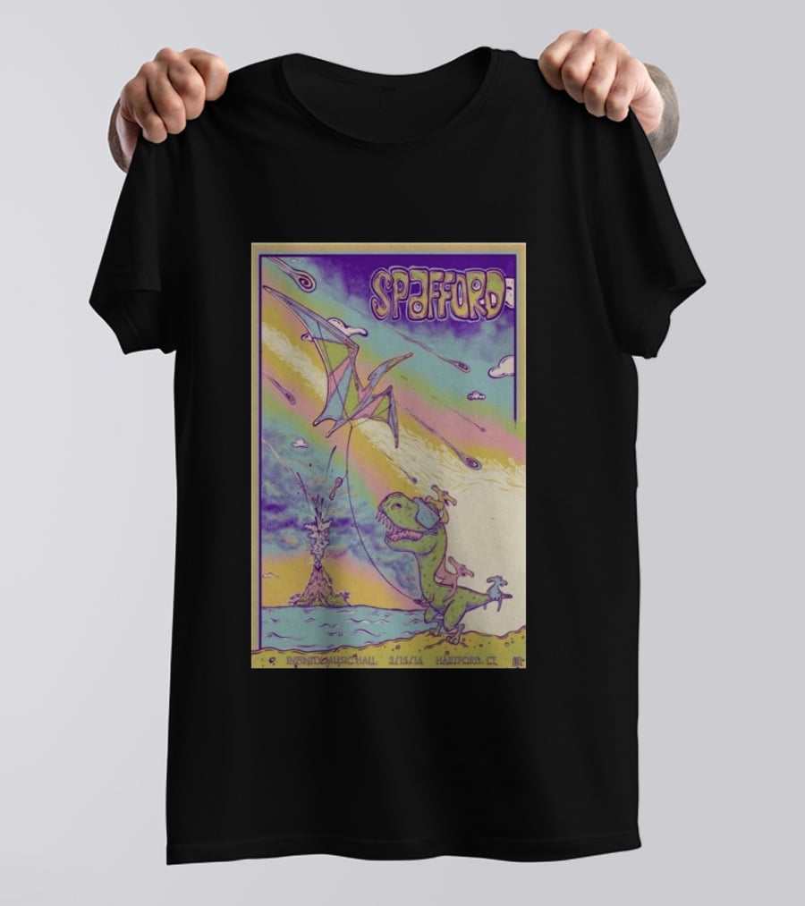 Spafford 3/15/14 Infinity Music Hall Hartford CT Dinosaur Kite T-Shirt