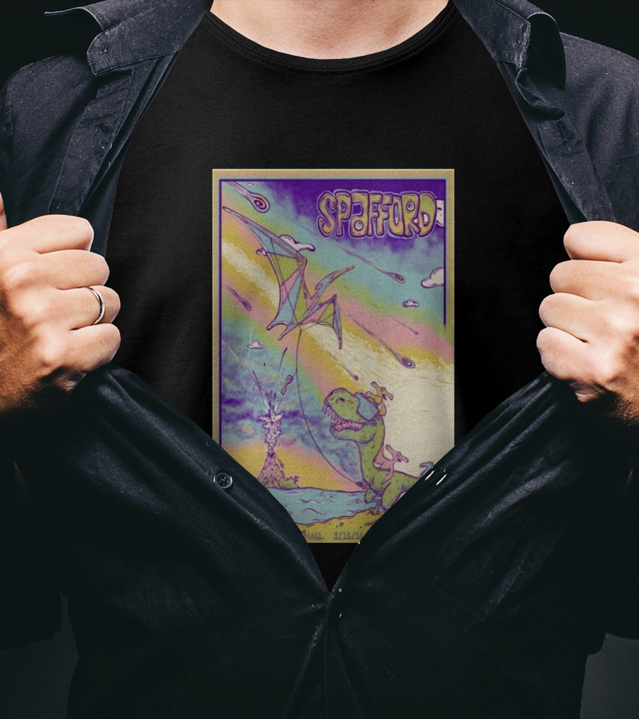 Spafford 3/15/14 Infinity Music Hall Hartford CT Dinosaur Kite T-Shirt