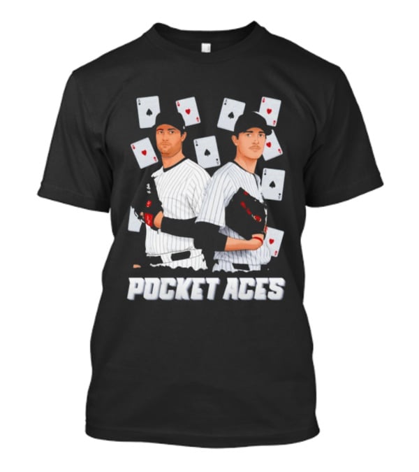 Max Fried Gerrit Cole New York Yankees MLB Pocket Aces Baseball Cards T-Shirt