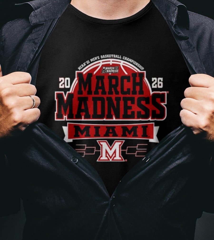 Miami RedHawks 2026 March Madness NCAA Basketball Tournament Bound T-Shirt