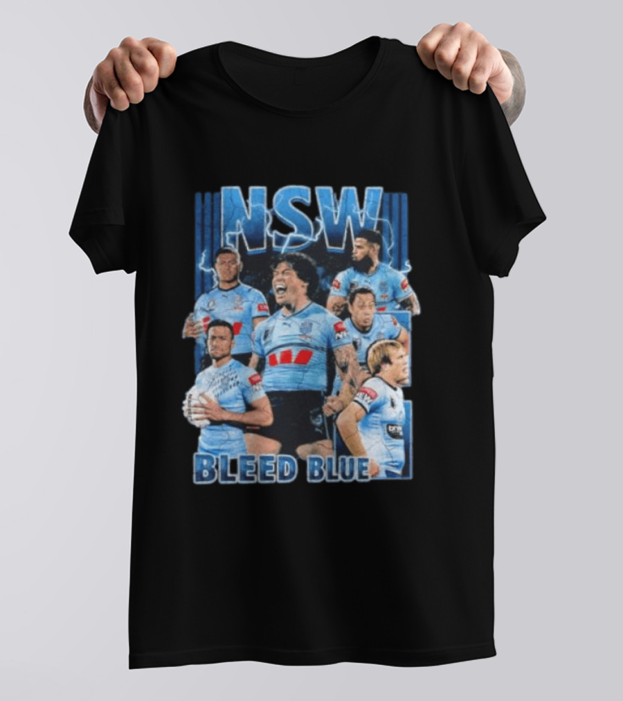 NSW Origin Rugby League Bleed Blue Players Team Sportswear T-Shirt
