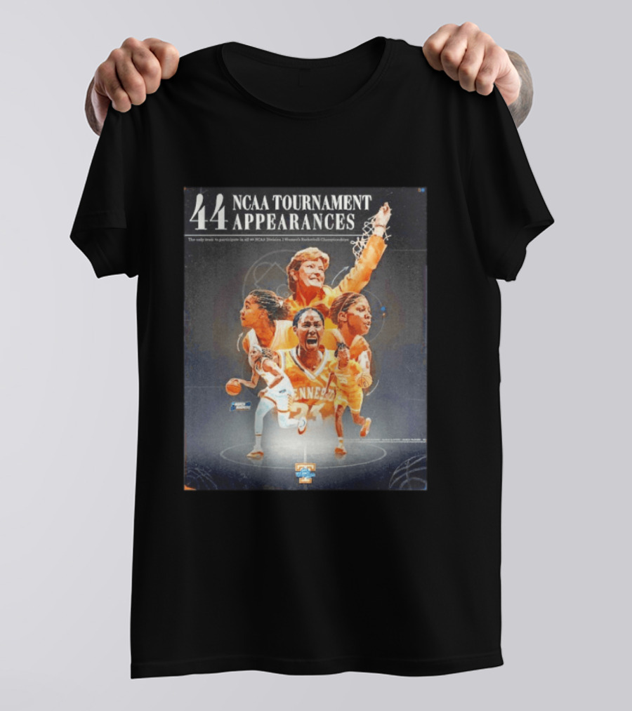 Tennessee Volunteers Women's Basketball 44 NCAA Tournament Appearances Legendary Participation T-Shirt