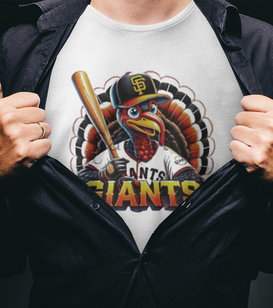 San Francisco Giants Thanksgiving Turkey Baseball T-Shirt