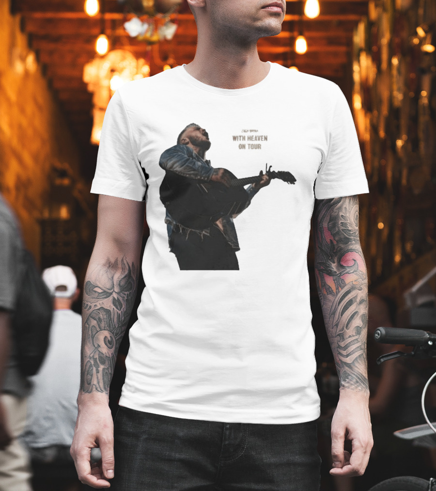 Zach Bryan Heaven On Top Photo Tour Denim Acoustic Performance T-Shirt