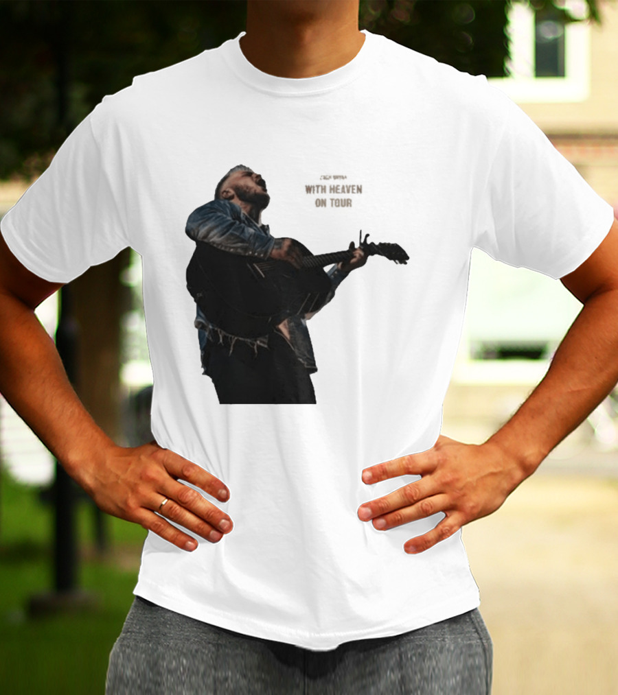 Zach Bryan Heaven On Top Photo Tour Denim Acoustic Performance T-Shirt