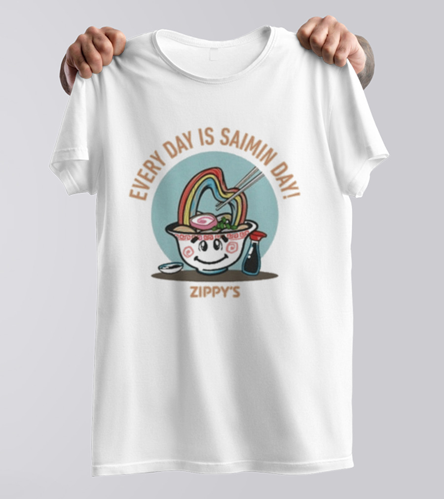 Every Day Is Saimin Day Zippy's Rainbow Bowl T-Shirt
