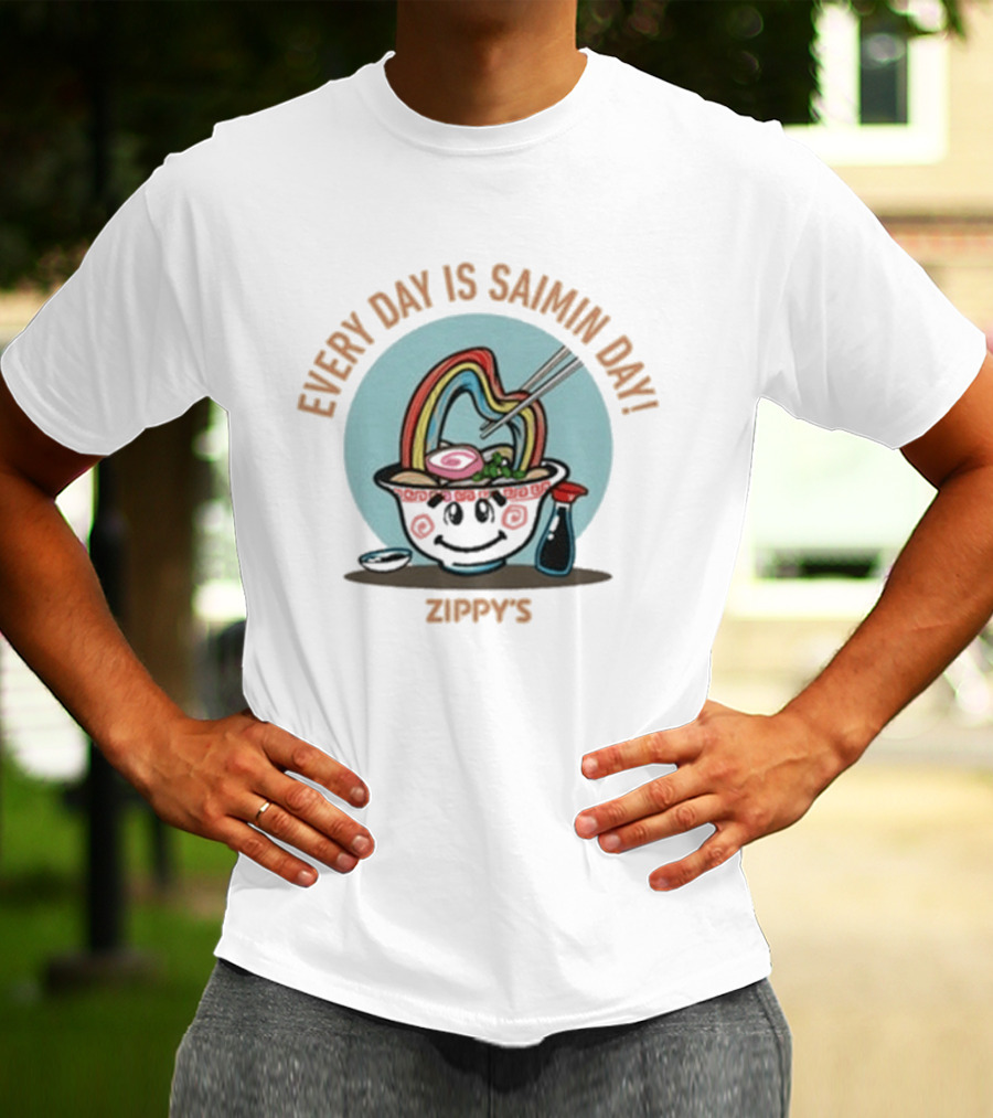 Every Day Is Saimin Day Zippy's Rainbow Bowl T-Shirt