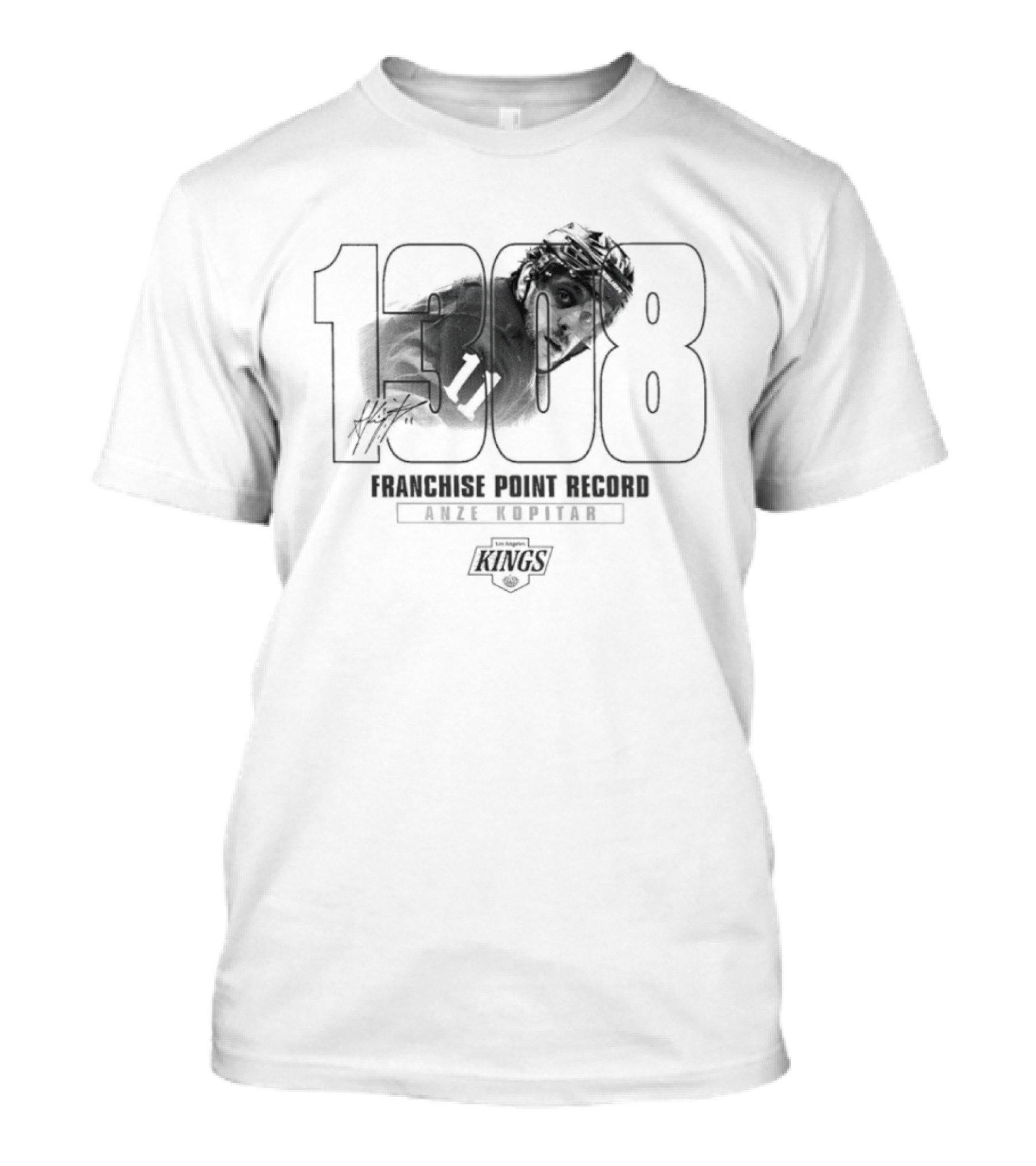 Anze Kopitar Los Angeles Kings 1000 Franchise Point Record T-Shirt