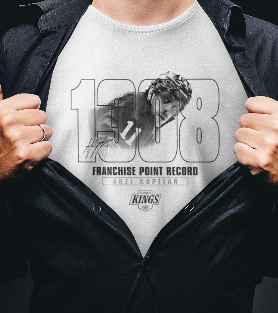 Anze Kopitar Los Angeles Kings 1000 Franchise Point Record T-Shirt