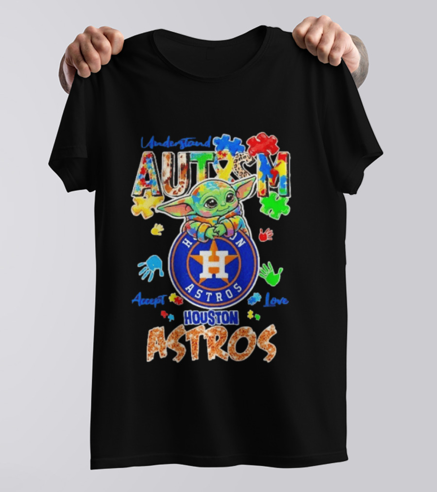 Understanding Autism Baby Yoda Houston Astros Accept Love T-Shirt
