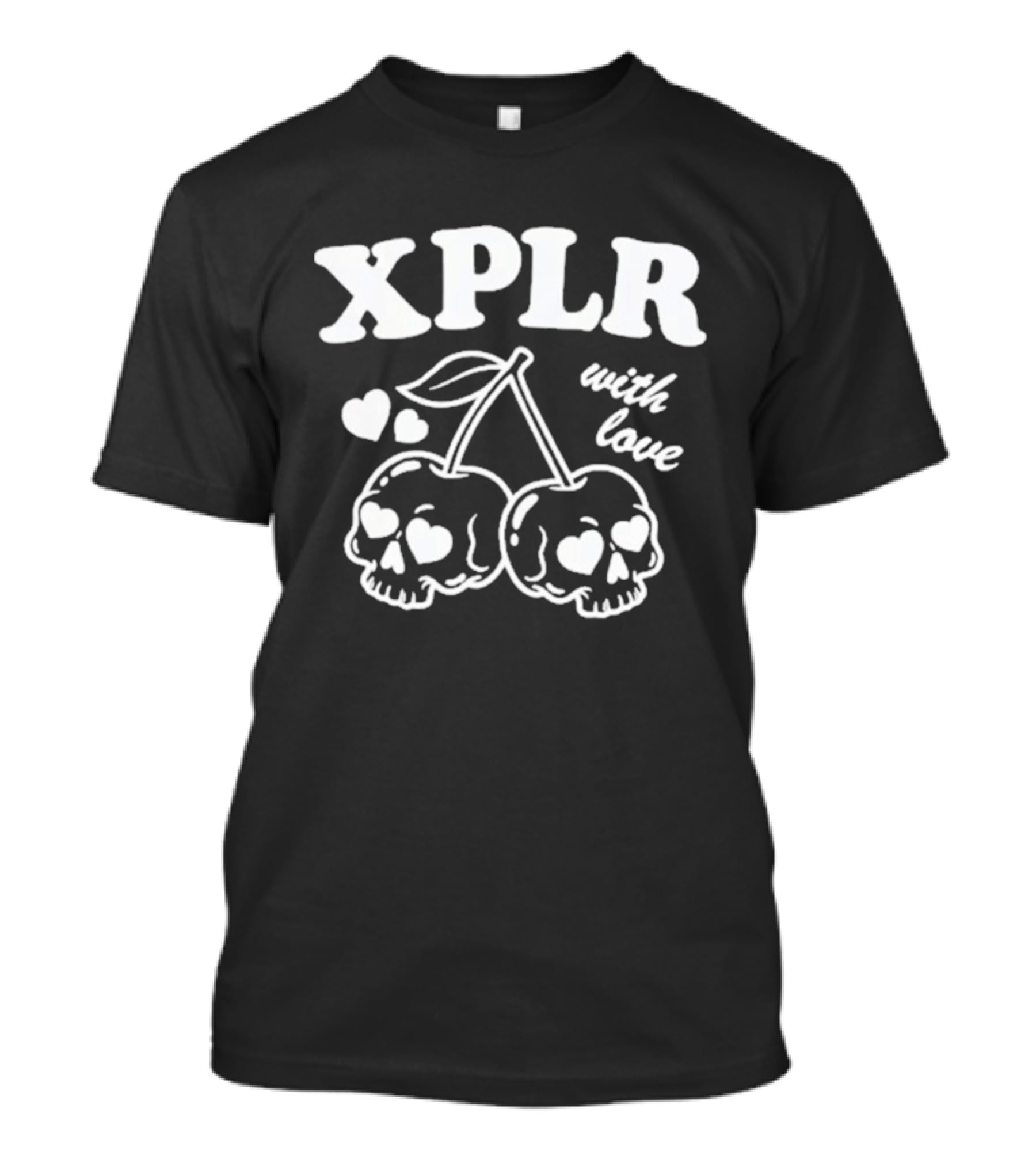 XPLR With Love Cherry Skull Hearts T-Shirt