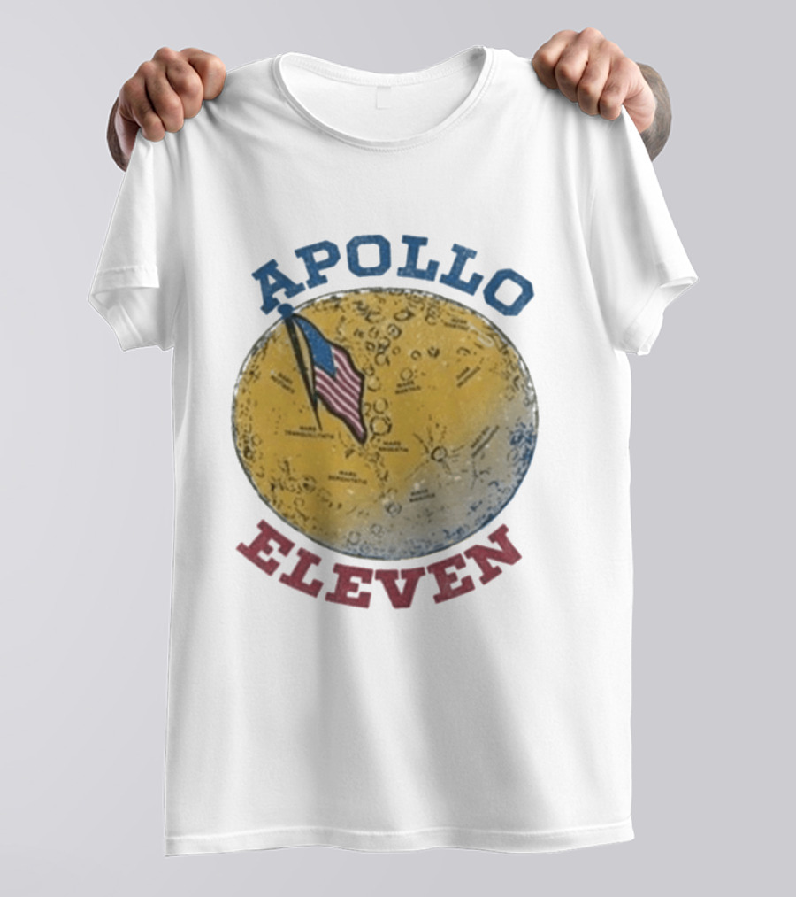 Apollo Eleven Moon Landing Map Flag Styles T-Shirt