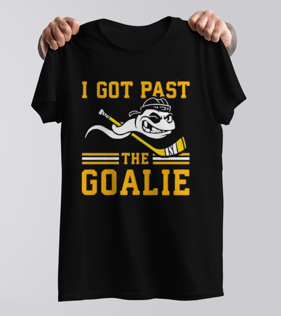 I Got Past The Goalie Boston Bruins Hockey Stick Smile T-Shirt