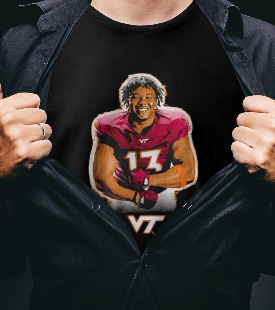 Kemari Copeland Virginia Tech Hokies VT Number 13 T-Shirt