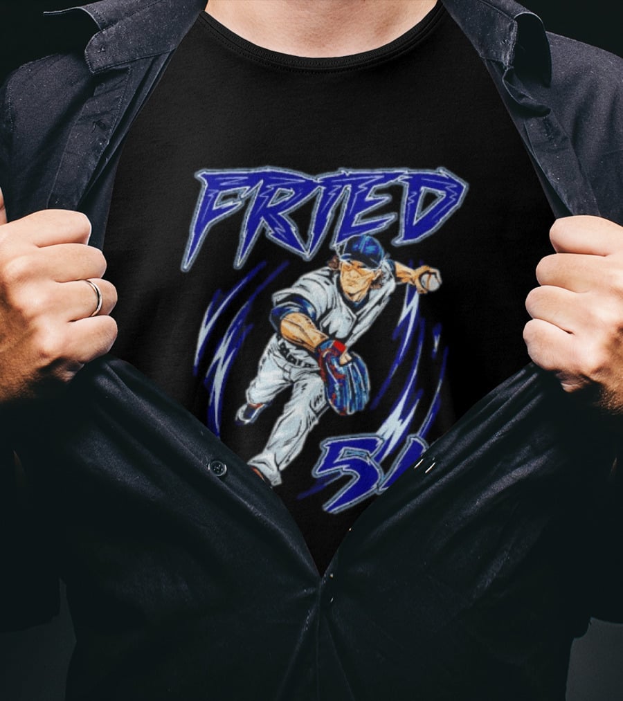 Fried 54 Blue Baseball Player Euphoria T-Shirt