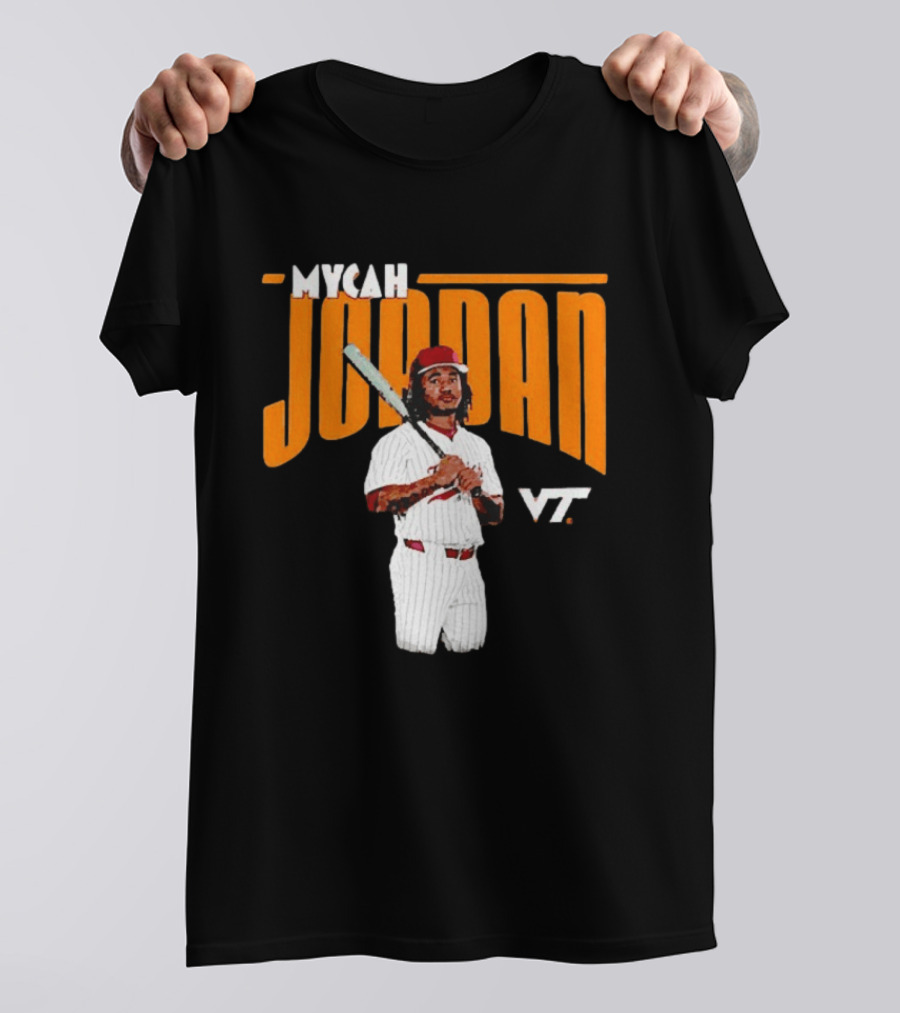 Mycah Jordan VT Baseball Virginia Tech Hokies Player T-Shirt
