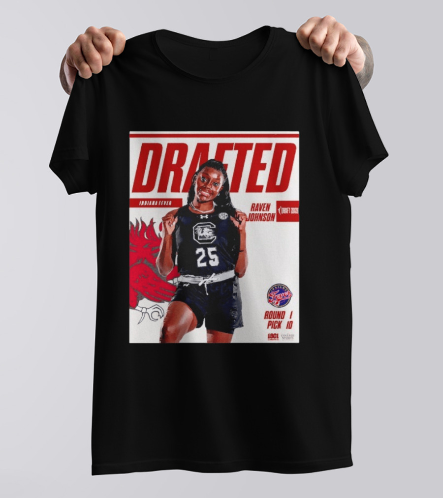 Raven Johnson Drafted Round 1 Pick 10 Indiana Fever WNBA 2026 T-Shirt