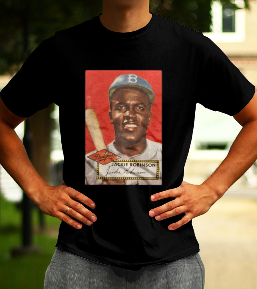 Jackie Robinson 1952 Topps Baseball Dodgers T-Shirt
