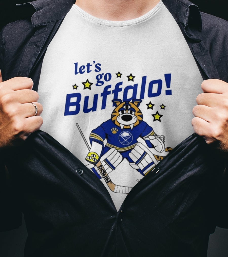 Let's Go Buffalo Sabres Just Dishin' Sabretooth Goalie T-Shirt
