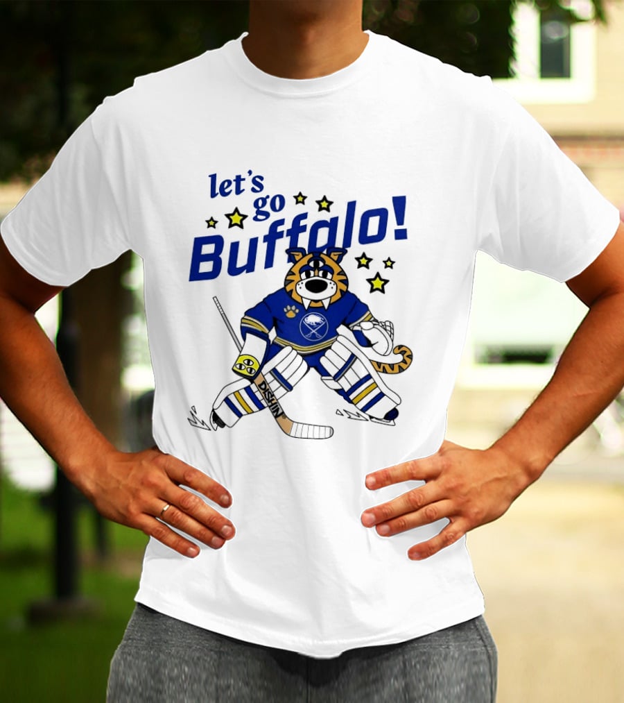 Let's Go Buffalo Sabres Just Dishin' Sabretooth Goalie T-Shirt