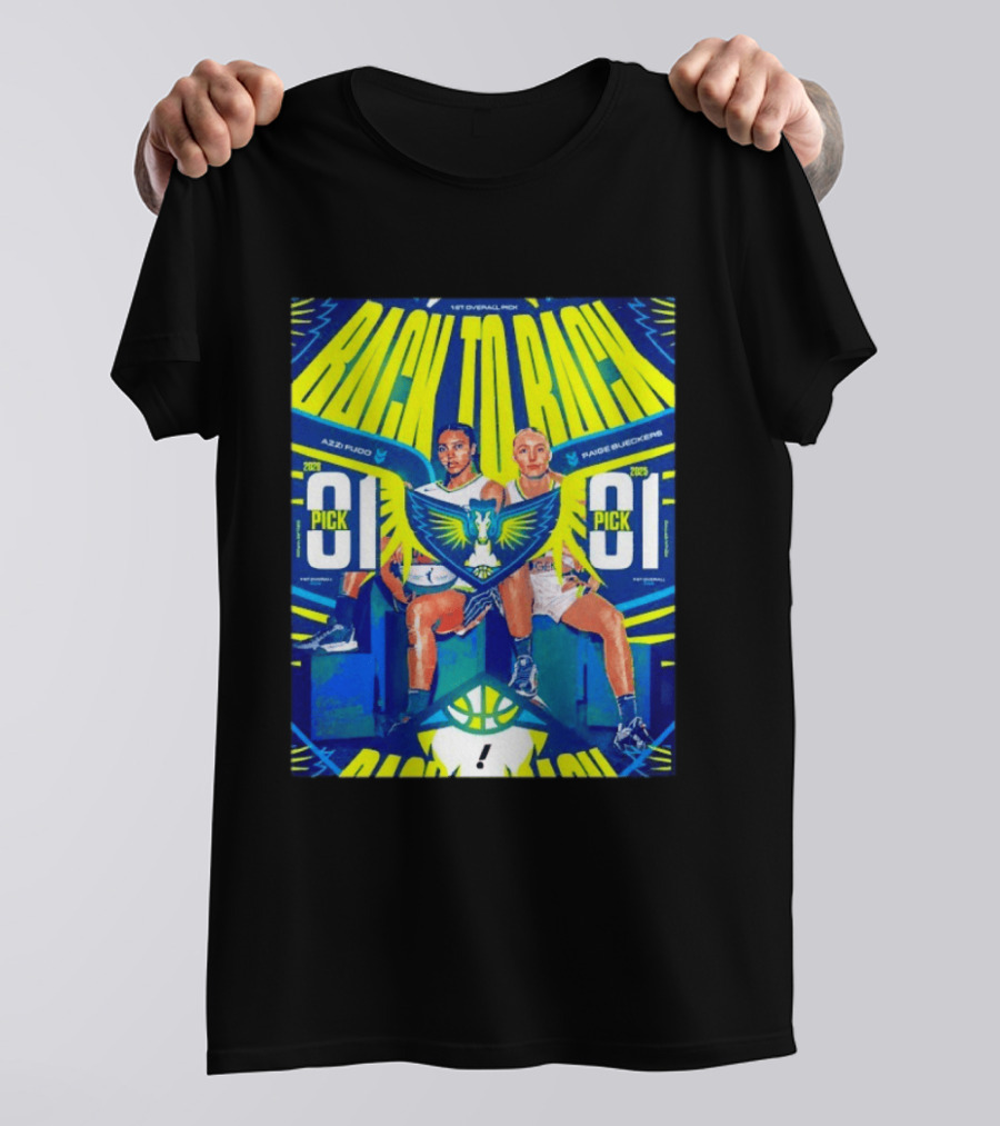 BACK TO BACK Azzi Fudd Paige Bueckers Dallas Wings 2026 1 Pick WNBA Draft T-Shirt
