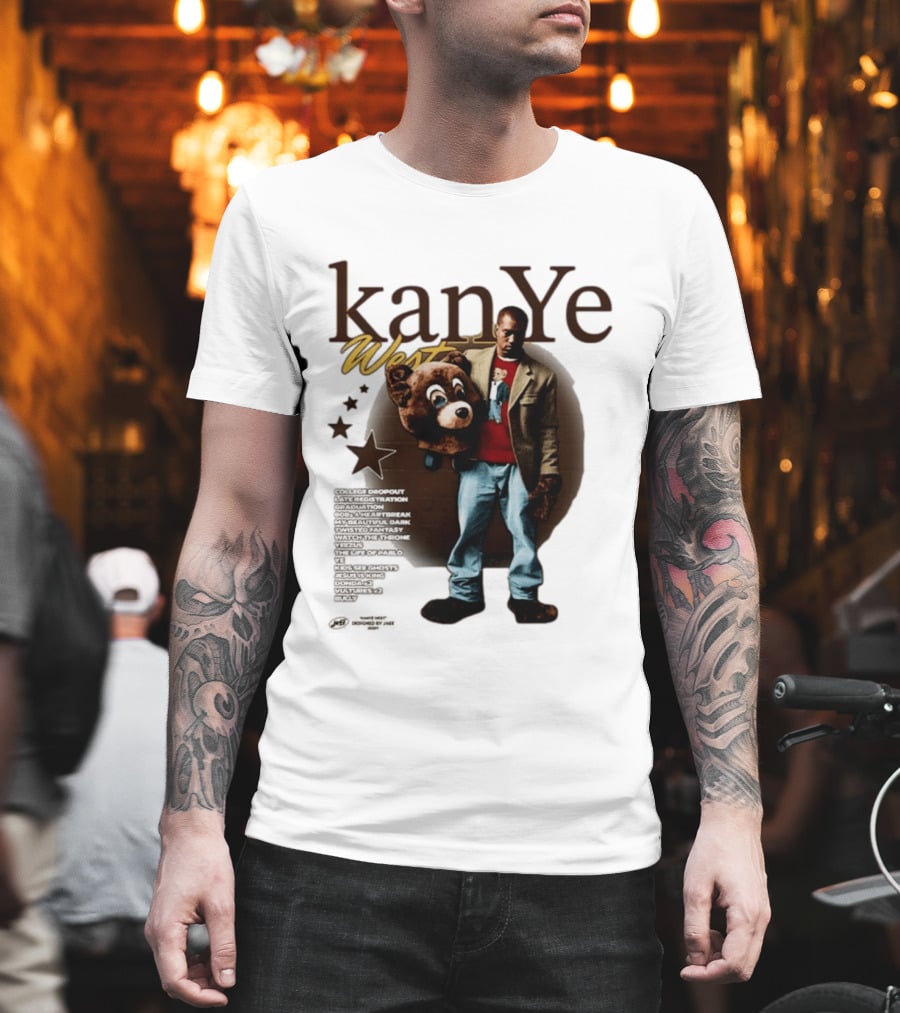 Kanye West Ye College Dropout Late Registration Graduation Albums Bear T-Shirt