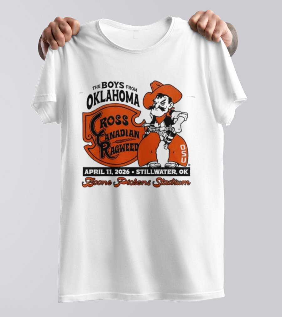 Oklahoma State Cowboys Cross Canadian Ragweed Tour 2026 Stillwater Boone Pickens Stadium T-Shirt