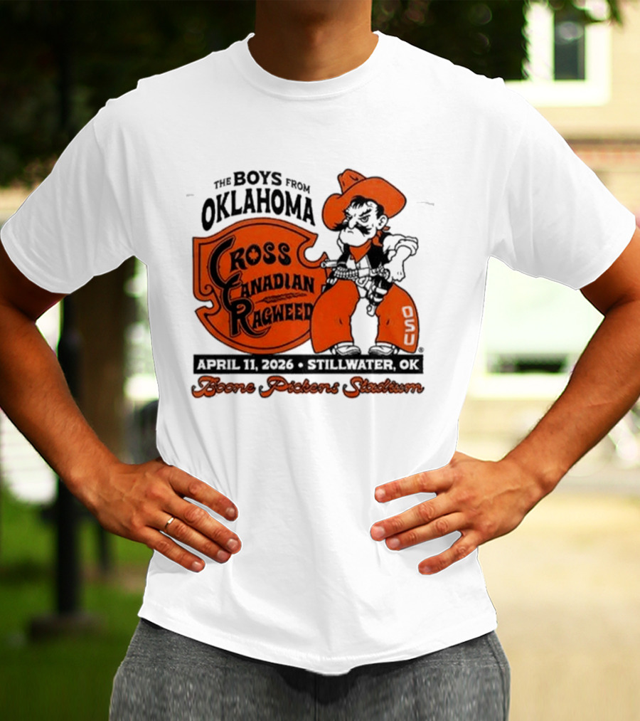 Oklahoma State Cowboys Cross Canadian Ragweed Tour 2026 Stillwater Boone Pickens Stadium T-Shirt