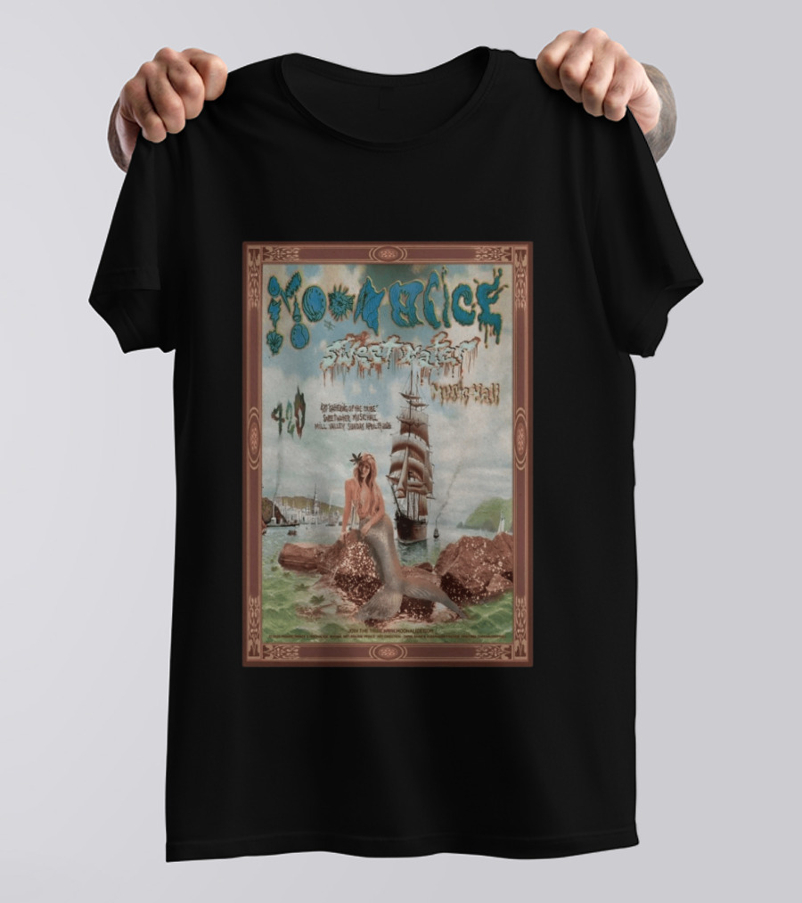 Moonalice Sweetwater Mill Valley 4 19 2026 Mermaid And Ship T-Shirt