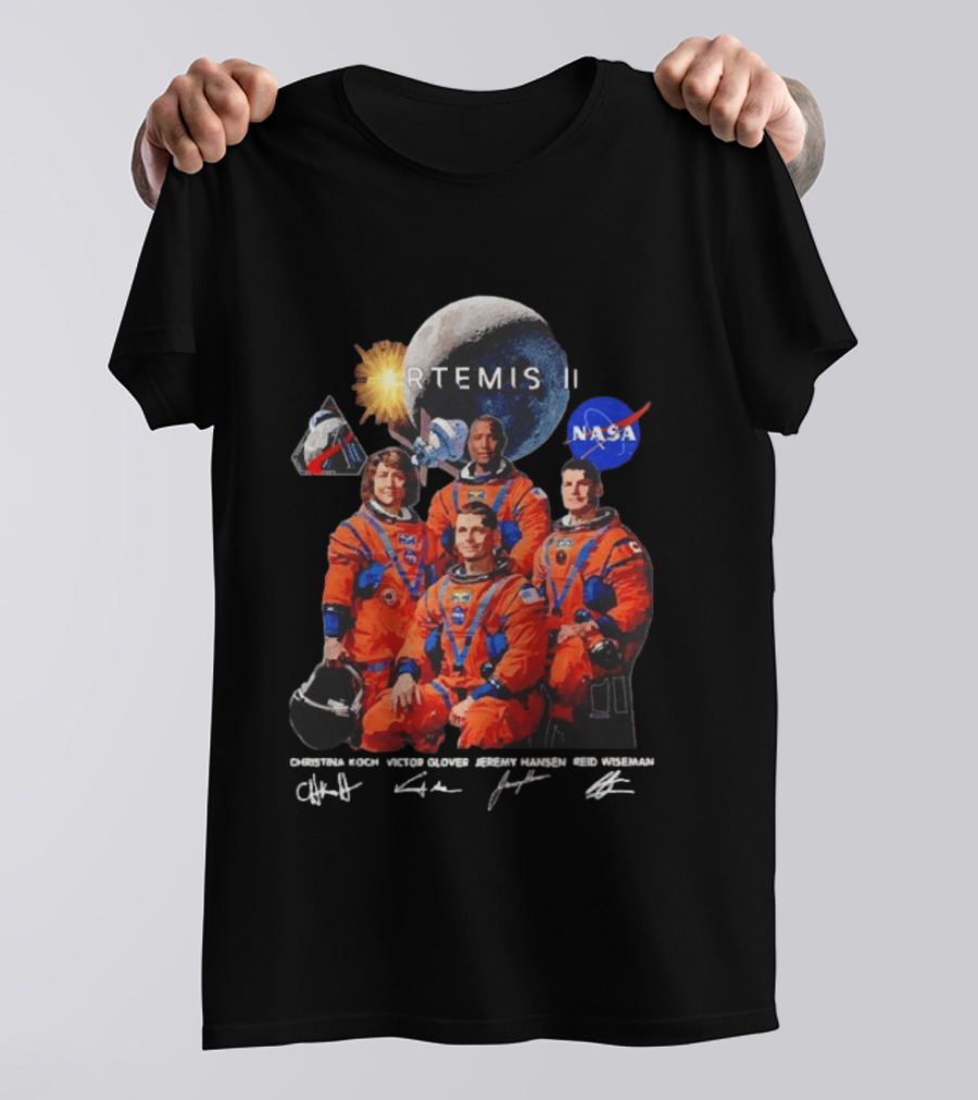 NASA Artemis II Christina Victor Jeremy Reid Astronaut Crew Moon Mission T-Shirt