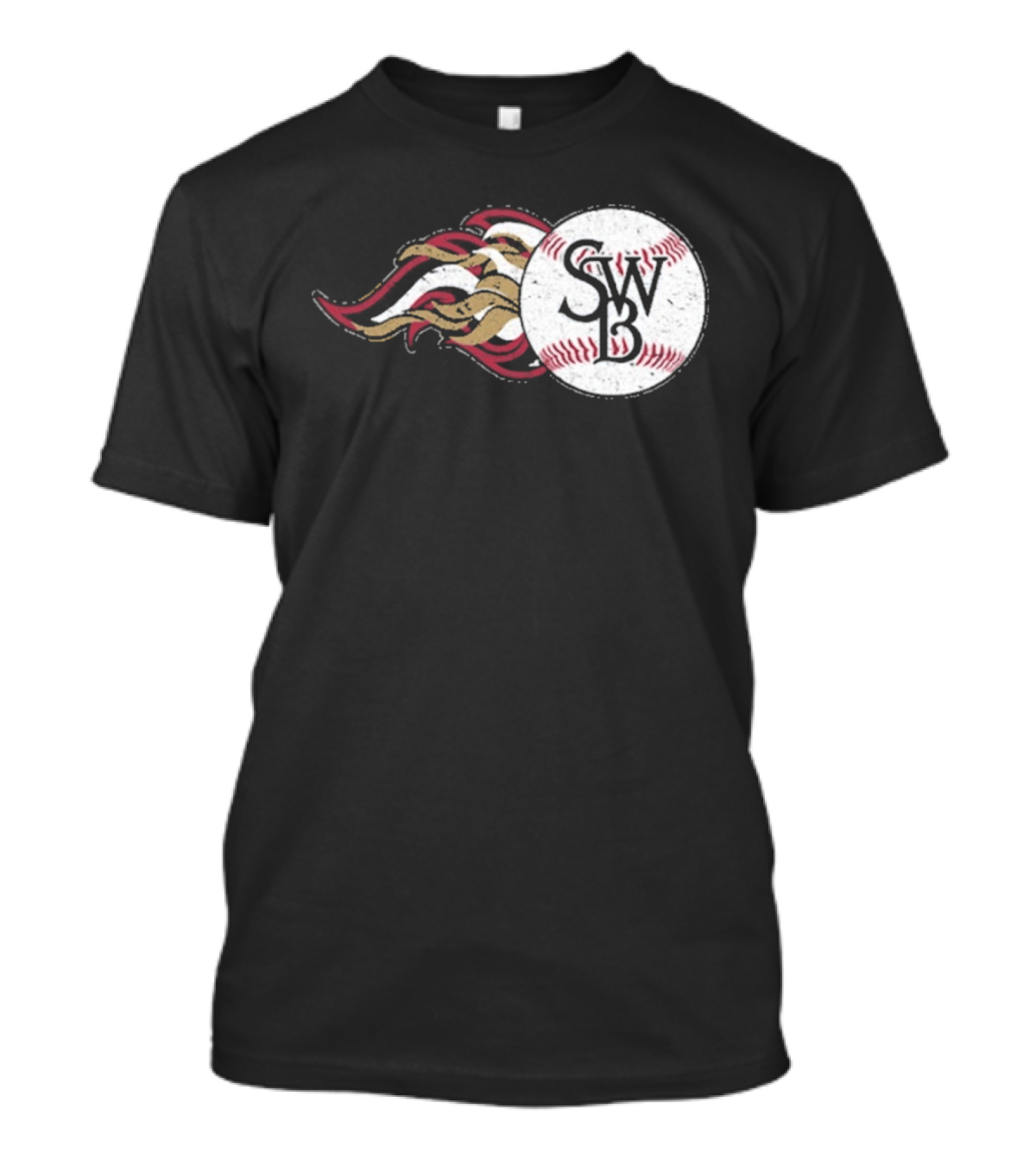 Scranton Wilkes Barre RailRiders SWB Baseball Fireball T-Shirt