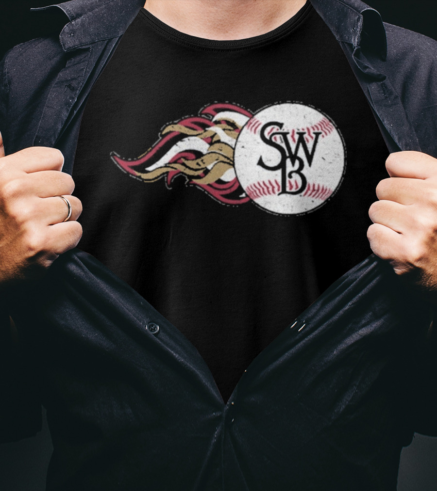 Scranton Wilkes Barre RailRiders SWB Baseball Fireball T-Shirt