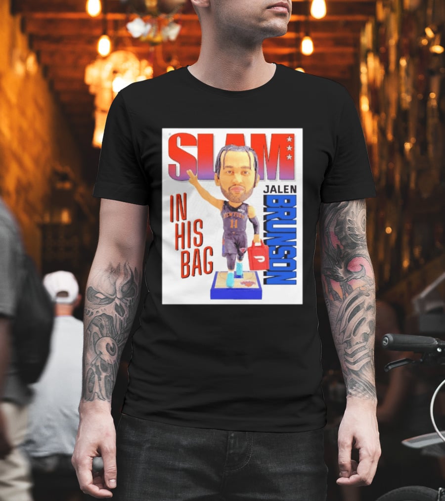 Slam Jalen Brunson New York Knicks In His Bag Big Bobblehead T-Shirt