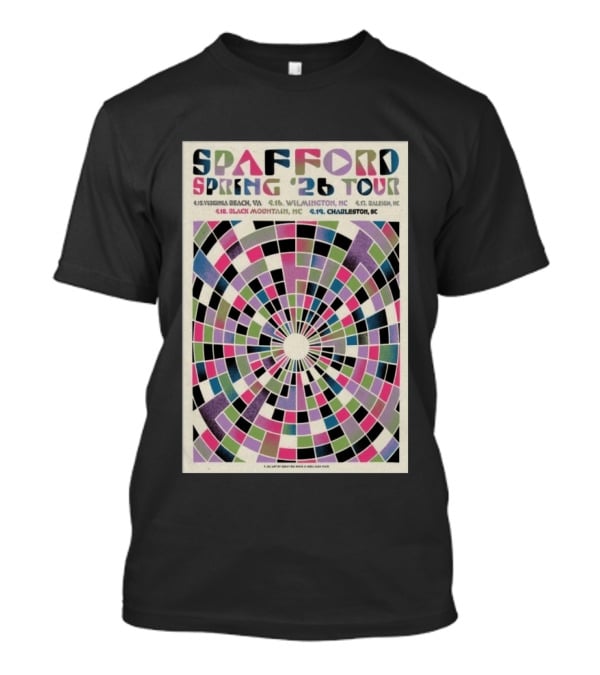 Spafford Spring 2026 Tour Virginia Beach Wilmington Raleigh Black Mountain Charleston T-Shirt
