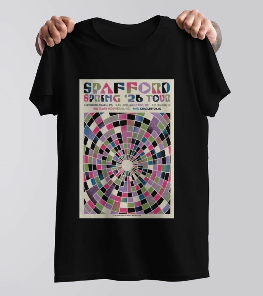 Spafford Spring 2026 Tour Virginia Beach Wilmington Raleigh Black Mountain Charleston T-Shirt