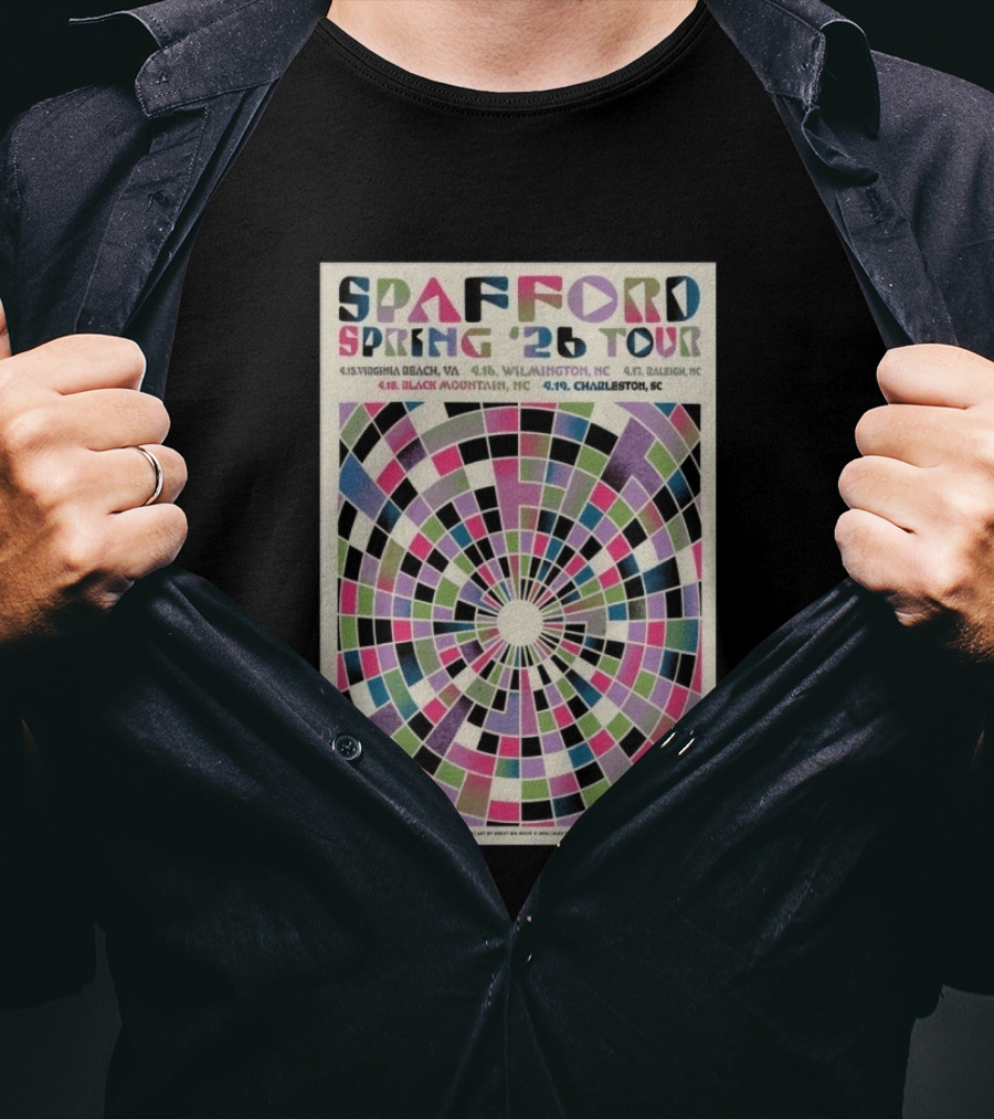 Spafford Spring 2026 Tour Virginia Beach Wilmington Raleigh Black Mountain Charleston T-Shirt