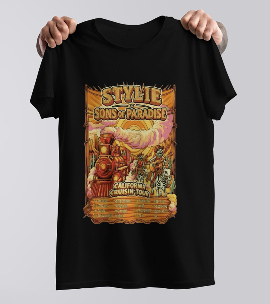 Stylie And Sons Of Paradise California Cruisin 2026 Tour T-Shirt