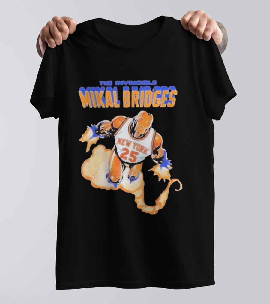 New York Knicks Mikal Bridges Iron Man 25 The Invincible T-Shirt