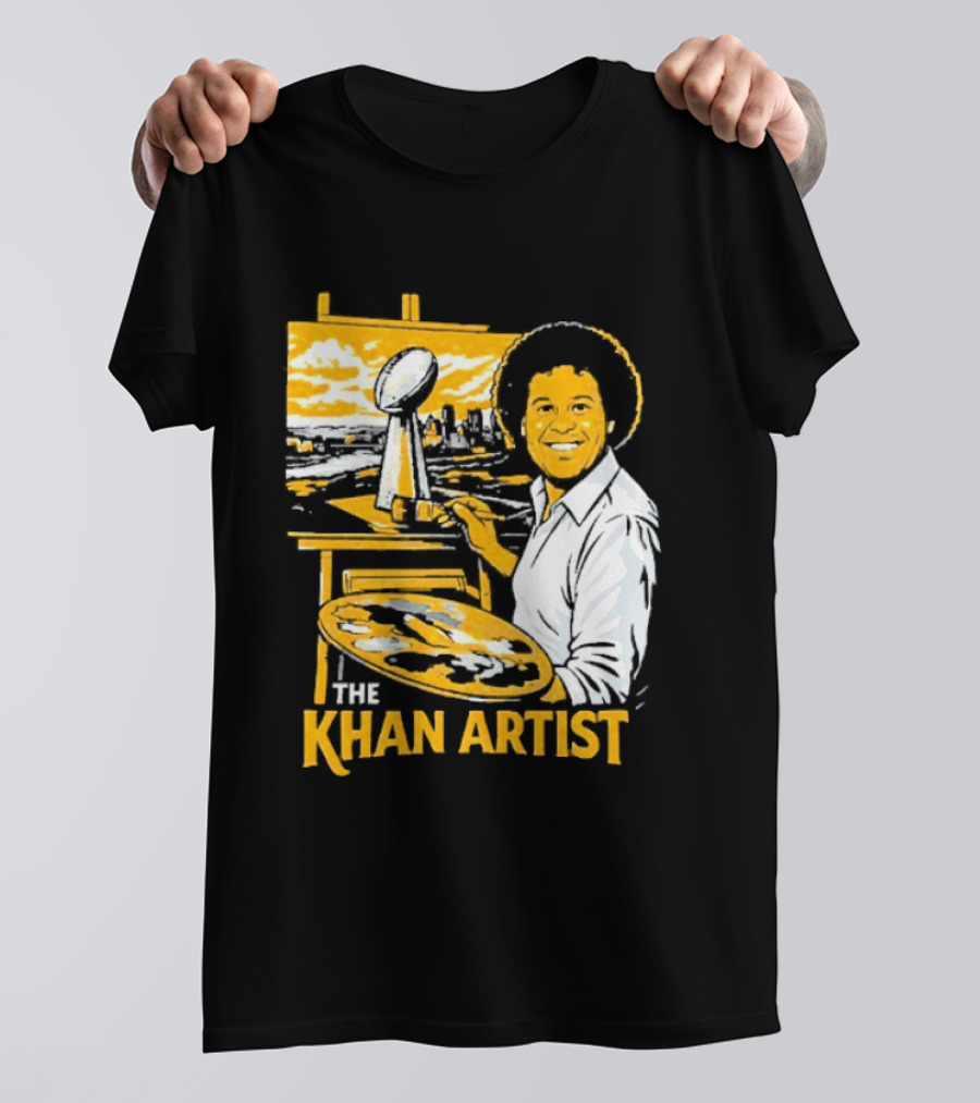 The Khan Artist Pittsburgh Draft Football Trophy Painter T-Shirt