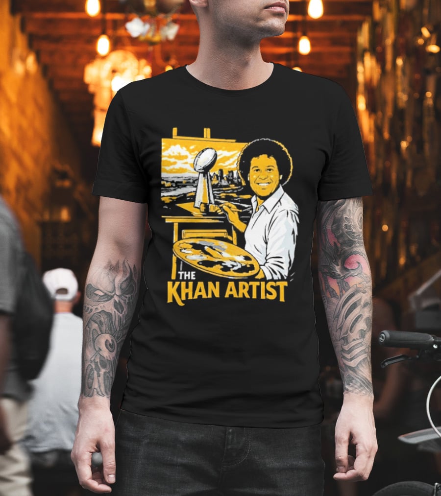 The Khan Artist Pittsburgh Draft Football Trophy Painter T-Shirt