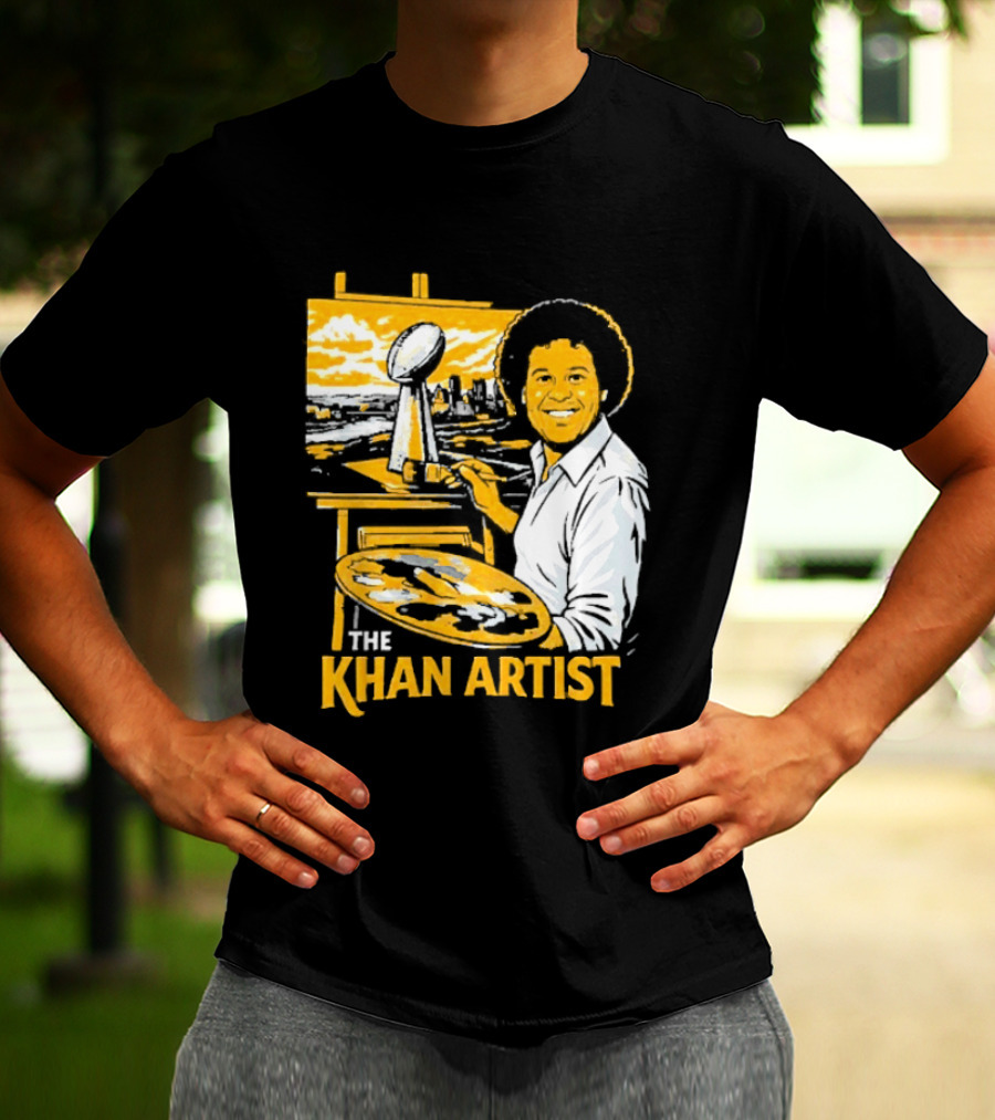 The Khan Artist Pittsburgh Draft Football Trophy Painter T-Shirt