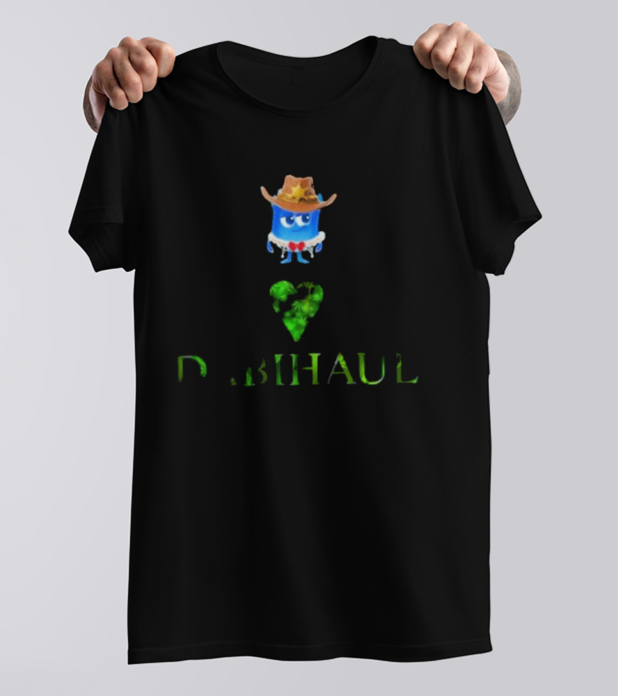 Love Dabihaul Cowboy Hat Blue Heart T-Shirt