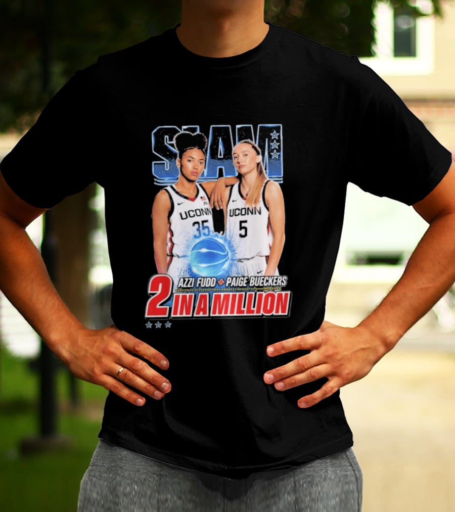 UConn Basketball Stars Paige Bueckers Azzi Fudd SLAM Two In A Million T-Shirt