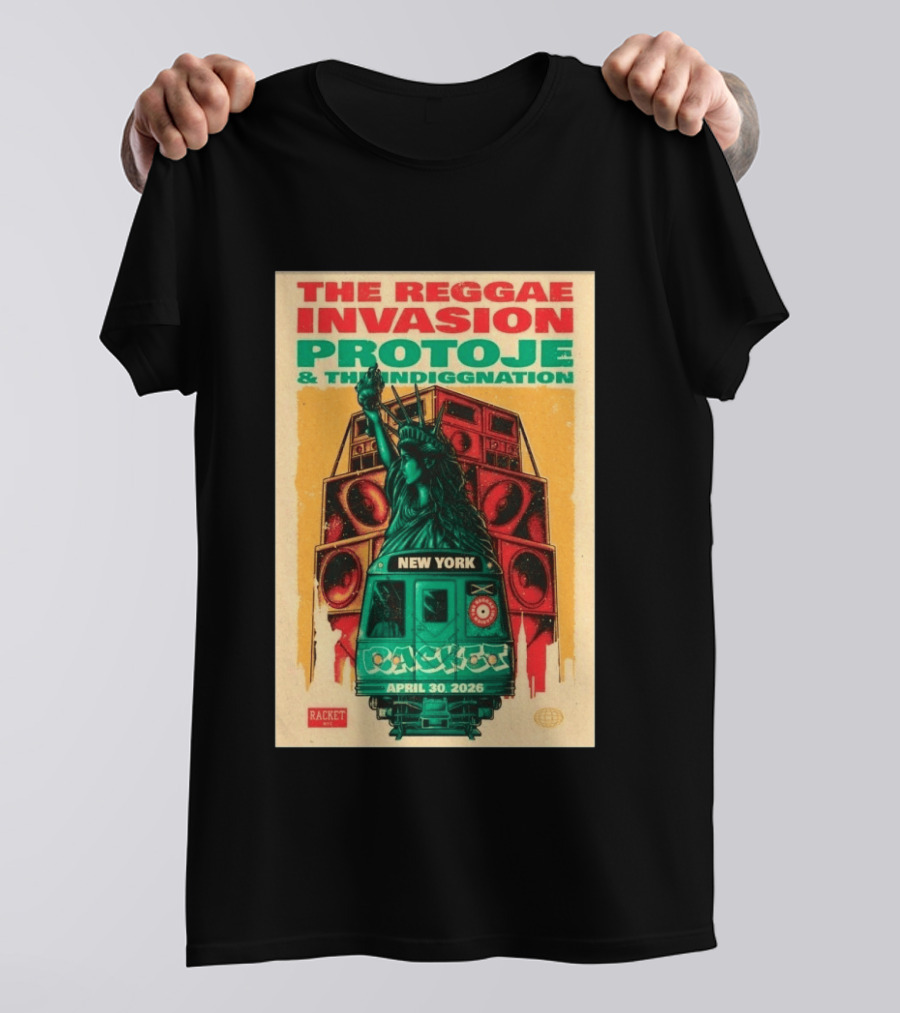 The Reggae Invasion Protoje Indiggnation New York April 30 2026 T-Shirt